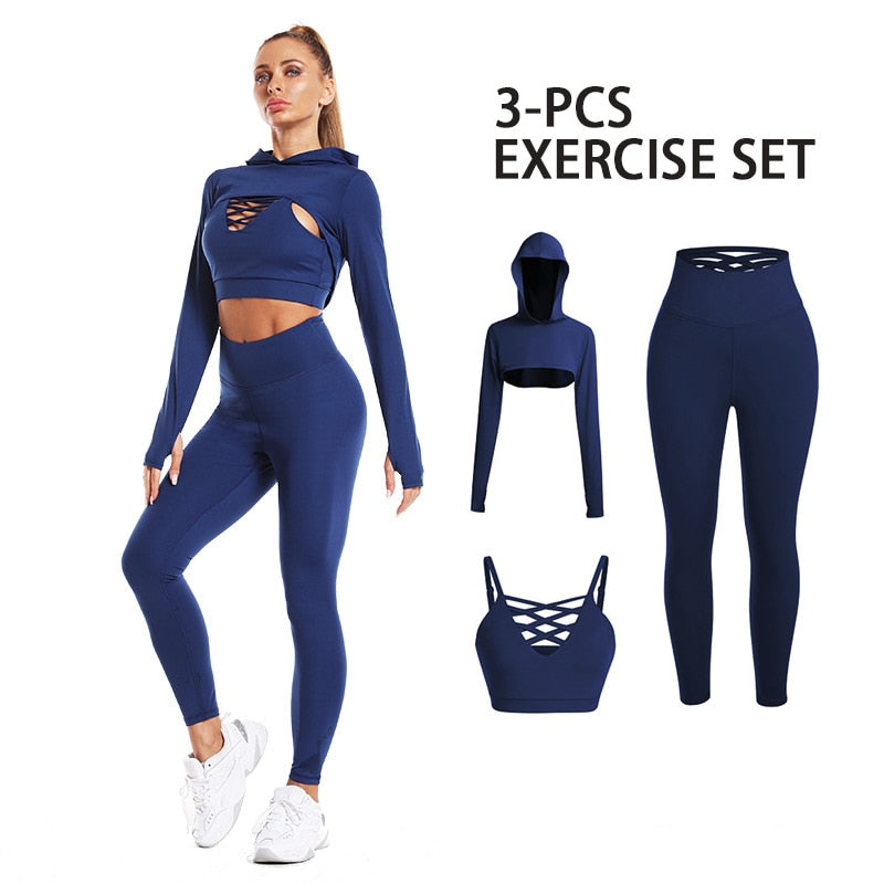 3Pcs Yoga Set - Seductively Posh LLC