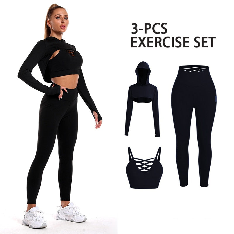 3Pcs Yoga Set - Seductively Posh LLC