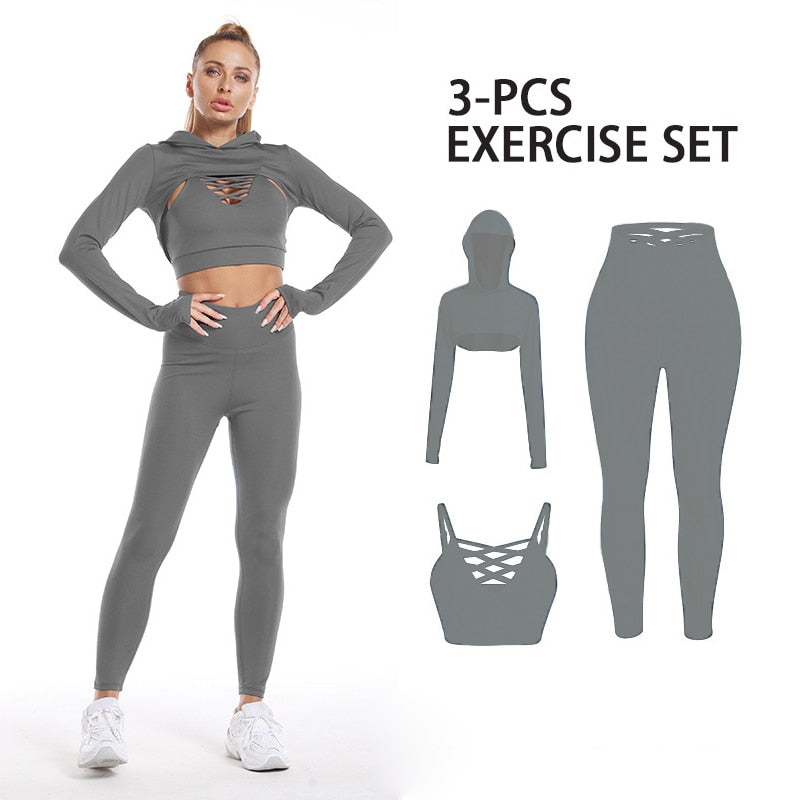 3Pcs Yoga Set - Seductively Posh LLC