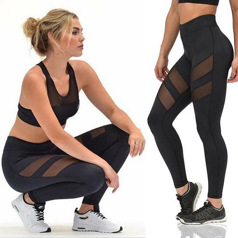 Black Leggings Women Tights Girls Gym Workout Fitness - Seductively Posh LLC