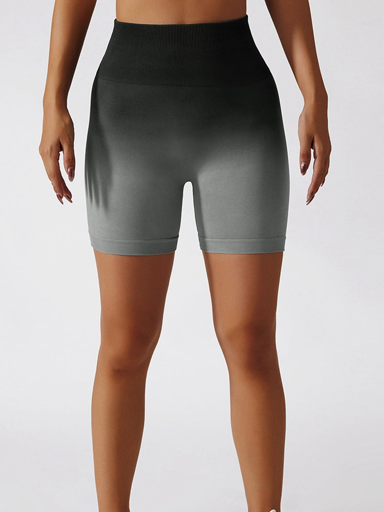 Gradient Wide Waistband Slim Fit Sports Shorts - Seductively Posh LLC