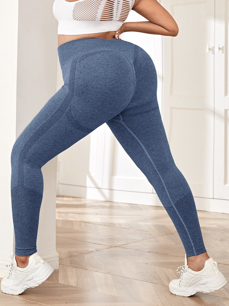 Plus Wide Waistband Sports Leggings - Seductively Posh LLC