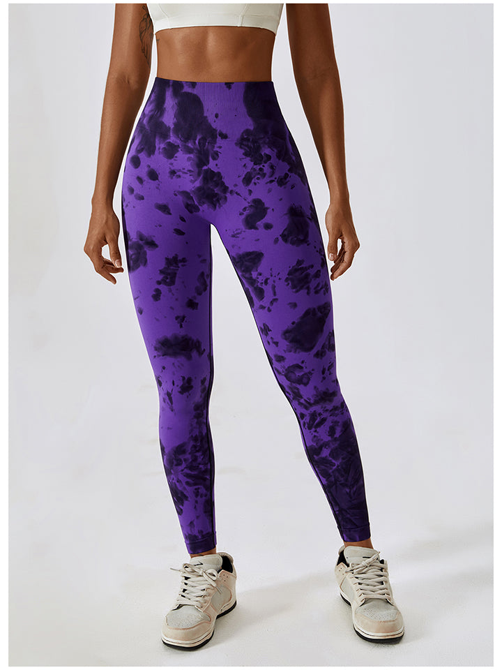 Tie Dye Wide Waistband Active Leggings - Seductively Posh LLC