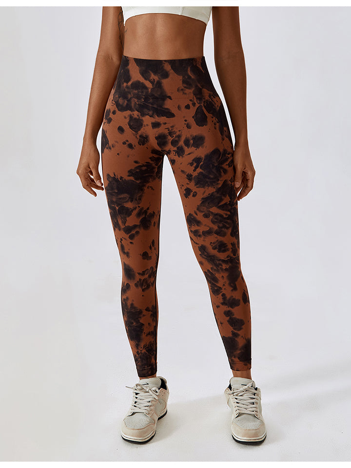 Tie Dye Wide Waistband Active Leggings - Seductively Posh LLC