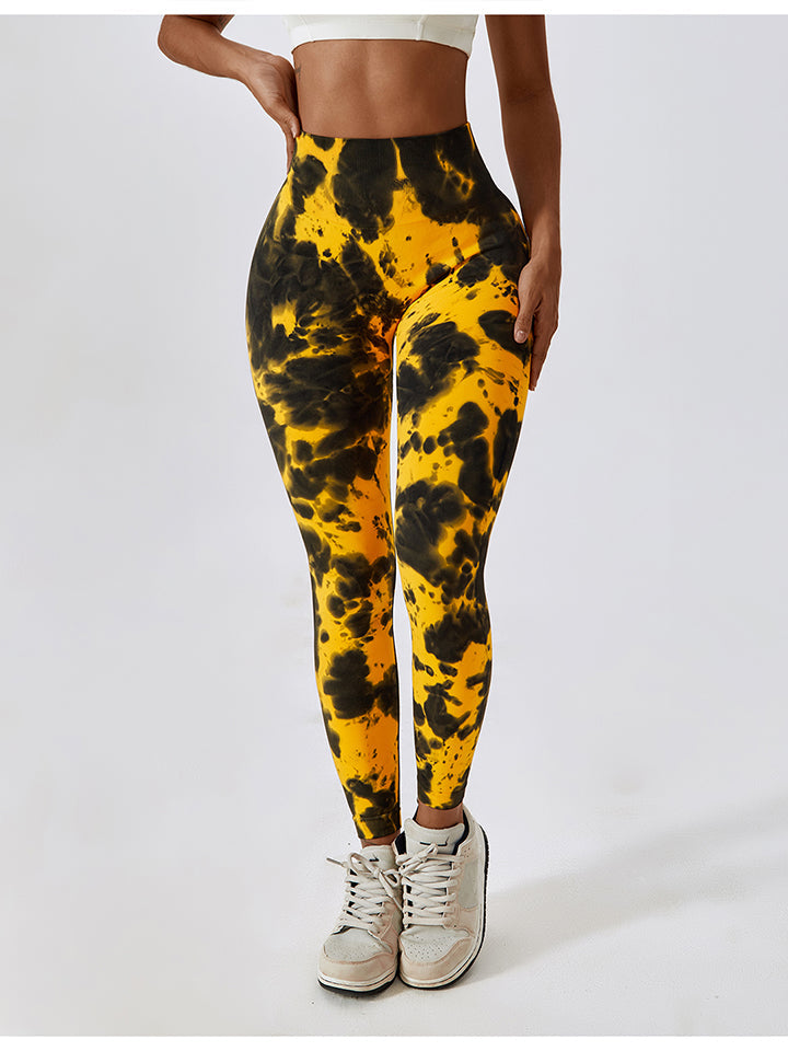 Tie Dye Wide Waistband Active Leggings - Seductively Posh LLC