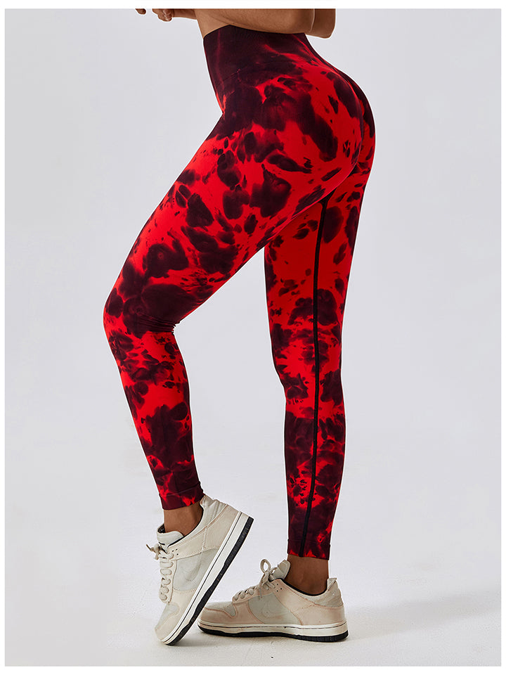 Tie Dye Wide Waistband Active Leggings - Seductively Posh LLC