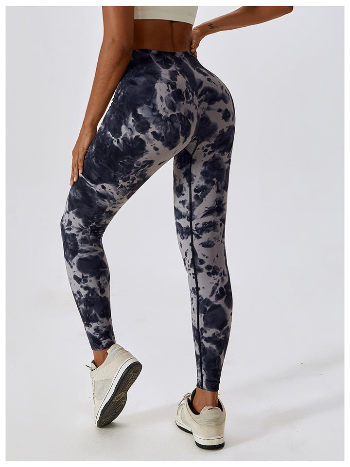 Tie Dye Wide Waistband Active Leggings - Seductively Posh LLC