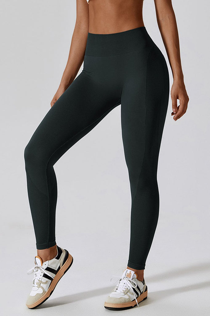 Wide Waistband Slim Fit Long Sports Leggings - Seductively Posh LLC