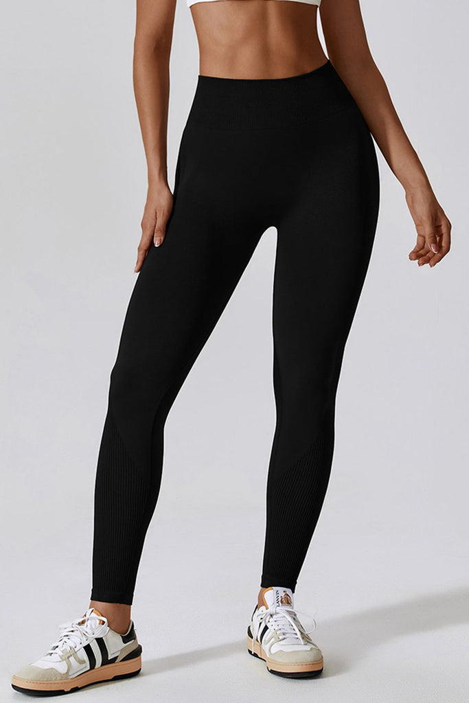 Wide Waistband Slim Fit Long Sports Leggings - Seductively Posh LLC