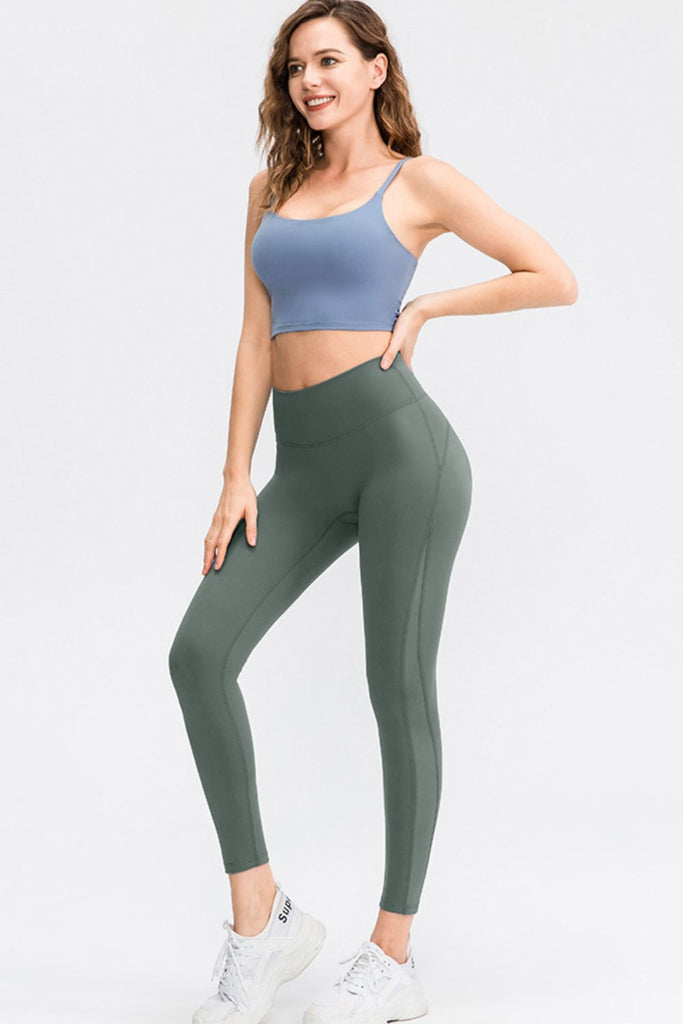 Wide Waistband Slim Fit Long Sports Pants - Seductively Posh LLC