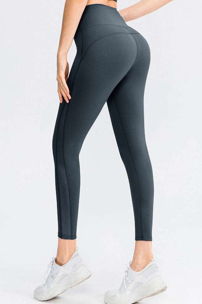 Wide Waistband Slim Fit Long Sports Pants - Seductively Posh LLC