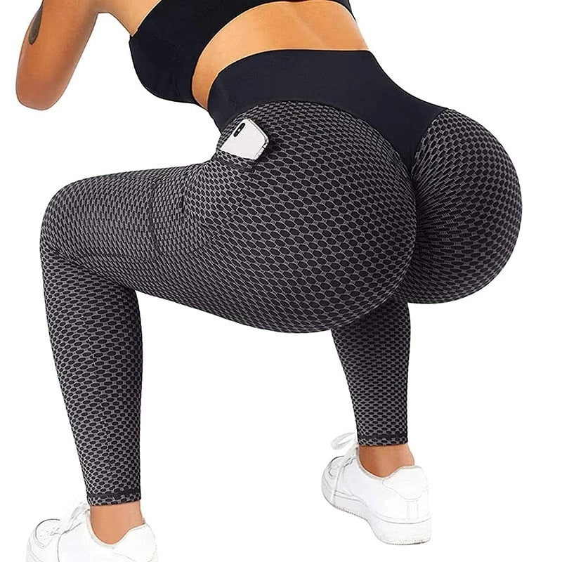 Workout Tights High Waist Push Up Yoga Gym Leggings - Seductively Posh LLC