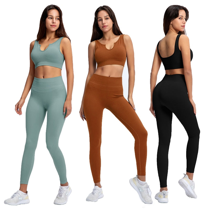 Yoga Set Women Workout Sportswear Gym Clothing Fitness 2 Piece - Seductively Posh LLC