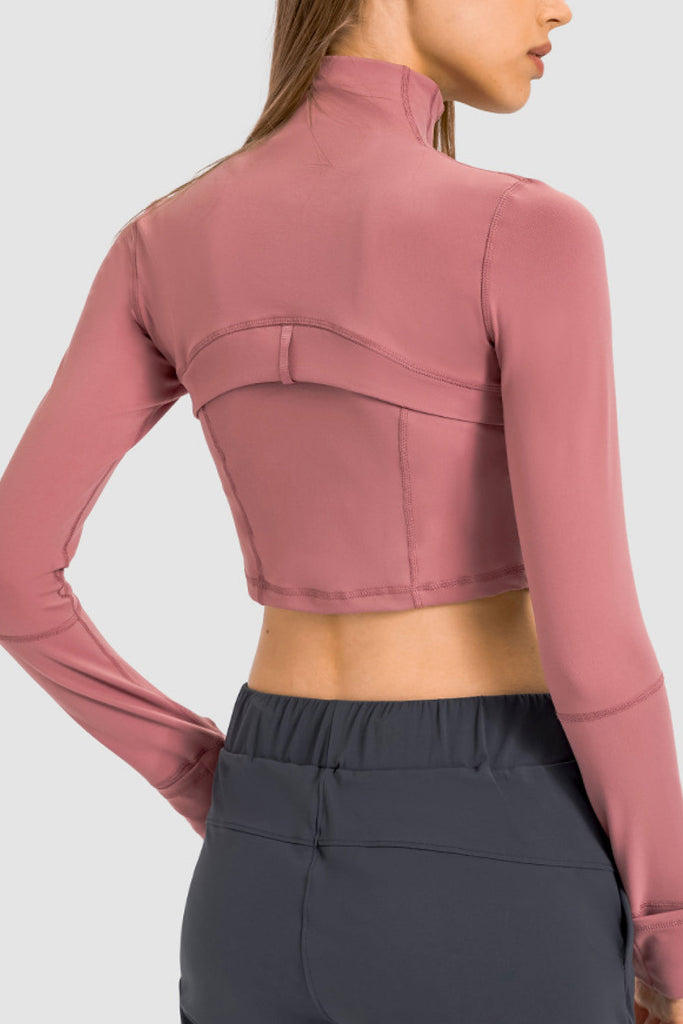 Zip Front Cropped Sports Jacket - Seductively Posh LLC